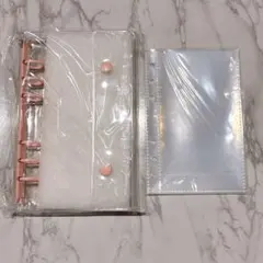 シール帳 クリアバインダー A6 リフィル10枚セット ピンク 桃色