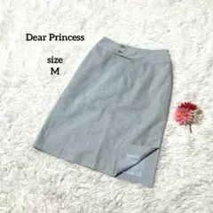 ディアプリンセス タイトスカート リネン混入 膝丈 ライトブルー 薄手 上品 Mのサムネイル