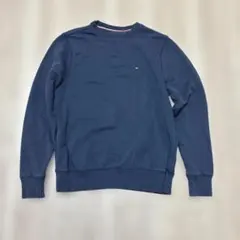 トミーヒルフィガー　プルオーバー　トレーナー　紺　カジュアル　S　無地　綿　長袖