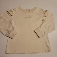 SHOO・LA・RUE フリル付き肩あきデザインカットソー オフホワイト120㌢