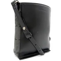 美品　BURBERRY　ショルダーバック　黒　サコッシュ　斜め掛け　オールレザー