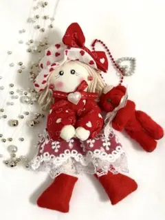ハンドメイド　カントリードール　ドールチャーム