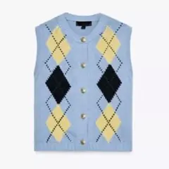 ZARA ダイヤ柄　ニット　ベスト　Sサイズ