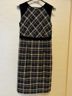 GRACE CONTINENTAL チェック柄 ノースリーブワンピース