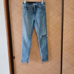 UNIQLO JEANS スキニーデニム ダメージ加工 25インチ