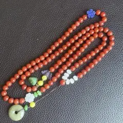 マルチストーン ネックレス南紅瑪瑙×和田玉 × ラピスラズリ × 琥珀 × 白玉