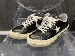 【人気】CONVERSE ONE STAR コンバースワンスター レザーブラックのサムネイル