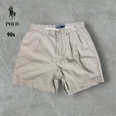 【M91】90s Poloラルフローレンアンドリューショートツータックベージュ