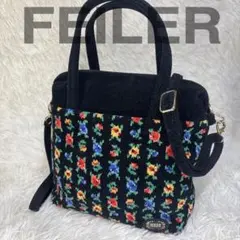 【n】✨希少✨新品未使用品✨FEILER フェイラー ハンドバッグ 肩掛け 希少✨FEILER☆フェイラー ハンドバッグ トートバッグ 黒 肩掛け