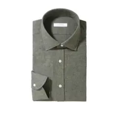 【美品】GINO｜起毛メランジフランネルシャツ col.チャコールグレー　39