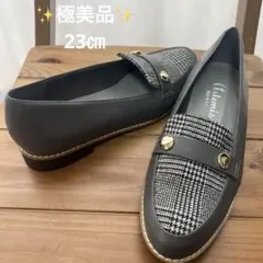 極美品✨アルテミス バイ ダイアナ ローファー 千鳥格子　チェック グレー　23のサムネイル