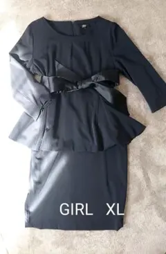 GIRL/フォーマル/セットアップ/ペプラム/3点セット/XL