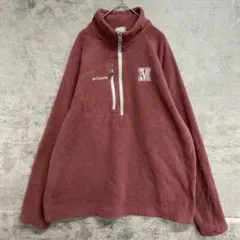 コロンビア フリース ハーフジップ 葡萄酒色 刺繍ロゴ XXL【6018】