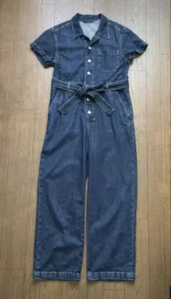 美品　GUデニムジャンプスーツ（半袖）のサムネイル
