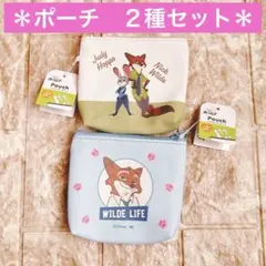 ＊セリア＊ズートピア　フェイクレザーポーチ２種　ニックワイルド　ジュディポップス
