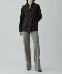 【ё BIOTOP】linen shirts 長袖シャツ ブラックのサムネイル