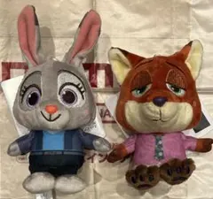 ナムコ限定　ズートピア2 赤いほっぺ マスコット ぬいぐるみ ニック ジュディ