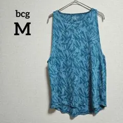 bcg 【M】 ノースリーブTシャツ　まだら模様　ブルーグリーン系　ゆったり