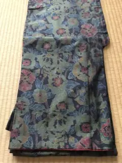 着物　紬　花柄のサムネイル