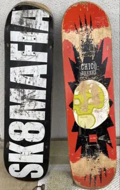スケボー デッキ 2枚セット SK8MAFIA CHOCOLATE 練習用のサムネイル