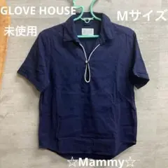 未使用　GLOVE HOUSE エリ付き　半袖　Mサイズ　綿100%のサムネイル