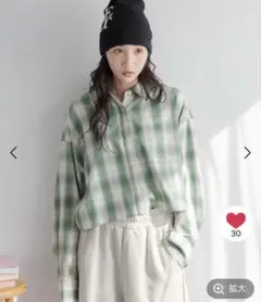 LOWRYS FARM　オンブレチェックシャツ　SHORT