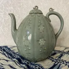 中国美術 磁州窯 十世紀後半 白磁掻落鳳紋水注 瓶 高23cm (LC248