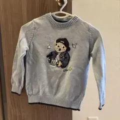 Teenie weenieライトブルー 刺繍クマセーター 140cm