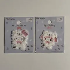 サンリオ パイルワッペン ふわふわスノー 着ぐるみ キティ マイメロ
