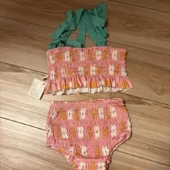 新品タグ付き ビキニ 90cm ピンク 韓国 花柄