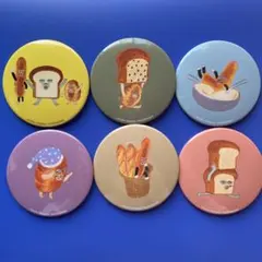 パンどろぼう 缶バッジ 6種セット 柴田ケイコ