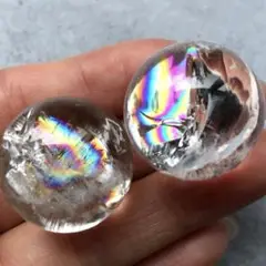 【残りわずか！虹ギラギラ！幸運水晶】天然石　アイリスクォーツ　水晶　丸玉20
