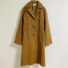 PLUS プラス チェスターコートウール アルパカ混 キャメル Mサイズ