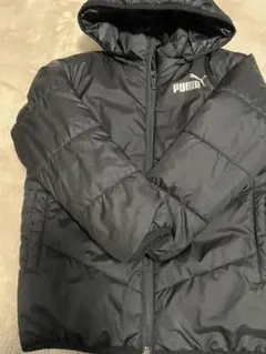 PUMA フード付きブラックダウンコート 130