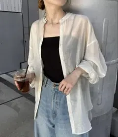 チャオパニック CIAOPANIC TYPYシアーバンドカラーシャツ