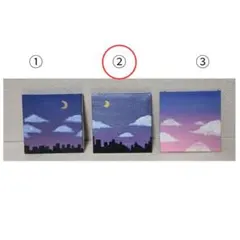 ハンドメイド アクリルアート　夜空②　ハンドメイド絵画　手のひらアート　イラスト