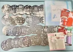 セット ネイル用 スタンププレート32枚 スタンパー スタンププレートホルダーのサムネイル