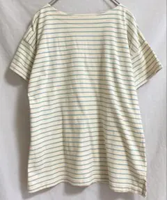 APPLE HOUSE ボーダー 半袖 Tシャツ　水色　アイボリー　カットソーのサムネイル