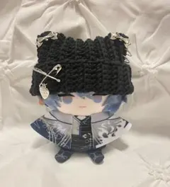 〖ブラック×リボン〗 にじぱぺっと ネコ耳 ニット帽 ぬい服 にじぱぺのサムネイル