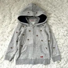 ミキハウス　110 プッチー　刺繍　スウェット　パーカー　フード付き