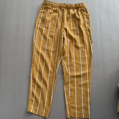 H&Mストライプカジュアルパンツ マスタード
