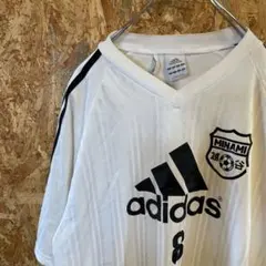 オーガスタ プリント Vネック ラグラン 半袖 Tシャツ M 白 黒 綿 観戦