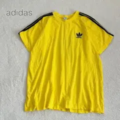 【アディダス】ヴィンテージTシャツ 半袖 クルーネック 綿100 韓国製 黄 L