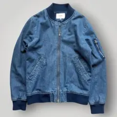 美品 INHERIT MA-1 フライトジャケット ブルゾン デニム ブルー