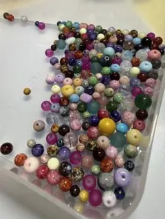 ハンドメイド用 ミックスビーズ 陶器ビーズ 手書きビーズ大容量 約136g