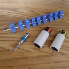 딥 소켓 19/21mm ☆ 변환 어댑터 ☆ 소켓 레일 4 피스 세트