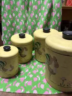 ☆アンティークレトロ花柄缶4個セット 花柄金属製缶 4個セット - メルカリ