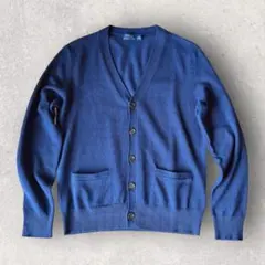 ラルフローレンラグビー　ラムレザー　エルボーパッチ　コットン　カーディガン　L ラルフローレンラグビー ラムレザー エルボーパッチ コットン