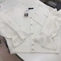 レディース　カーディガン　ホワイト　M