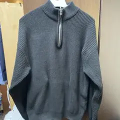 ハーフジップニット　黒
